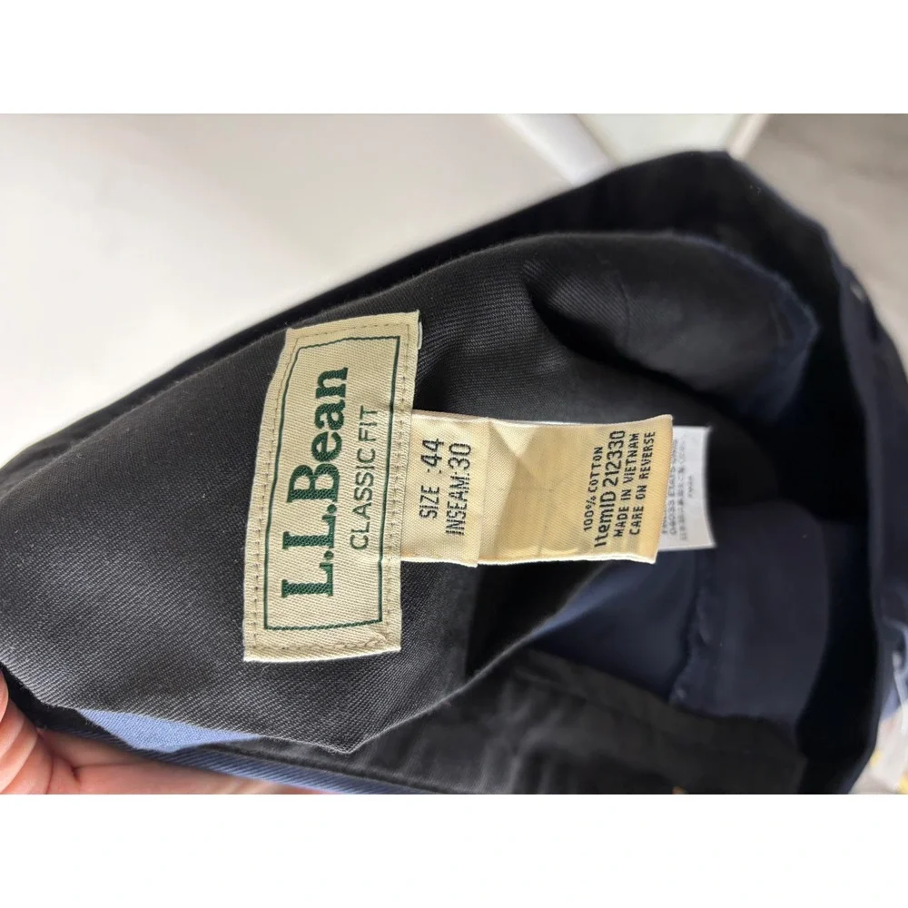 LL Bean Mens Classic Fit Double L Chino Pants Carbon Navy 44x30 NWT 212330